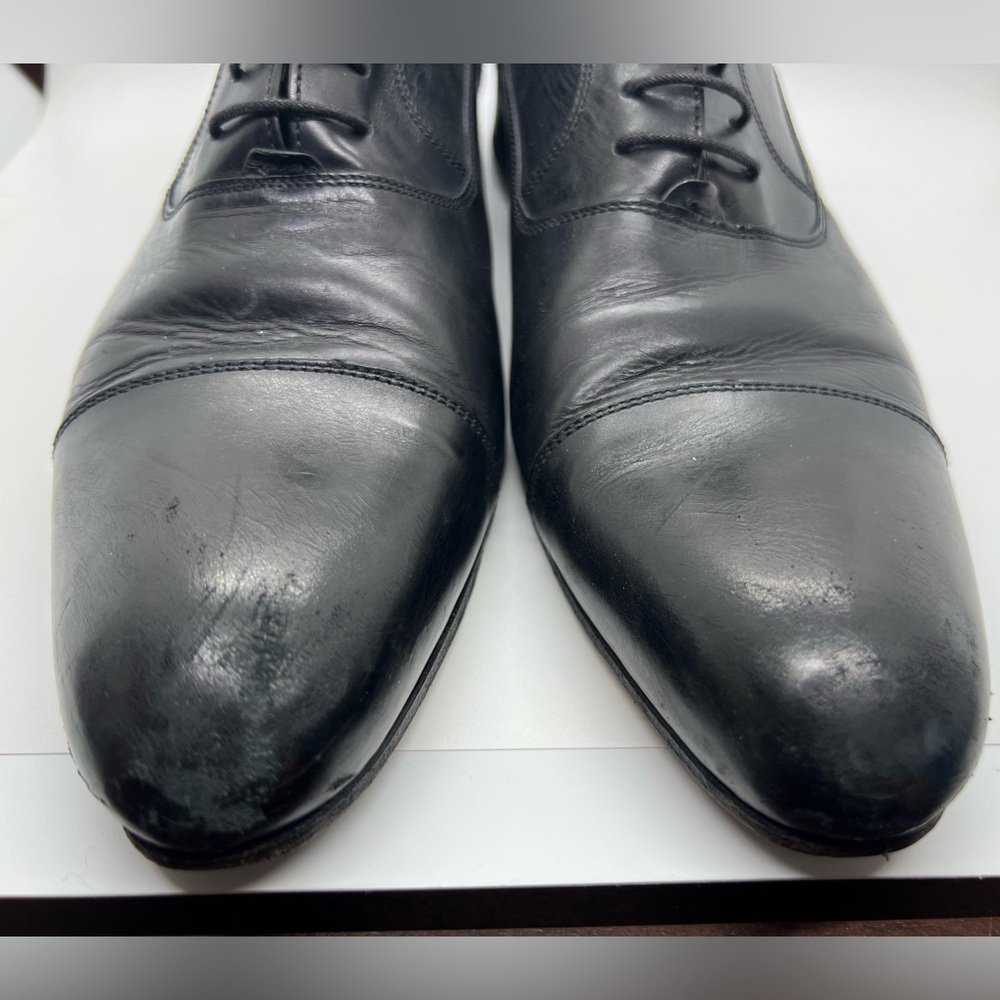 Russell & Bromley Black Leather Cumulus Toe Cap Leather Oxfords Men’s Size 10.5 - Picture 3 of 10